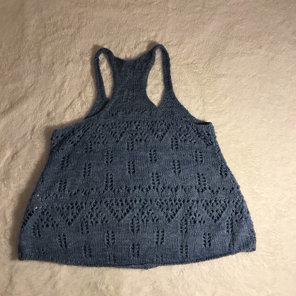 2/$15 HOLLISTER Flowy Blue Crochet Racer Back Tank - Picture 6 of 7